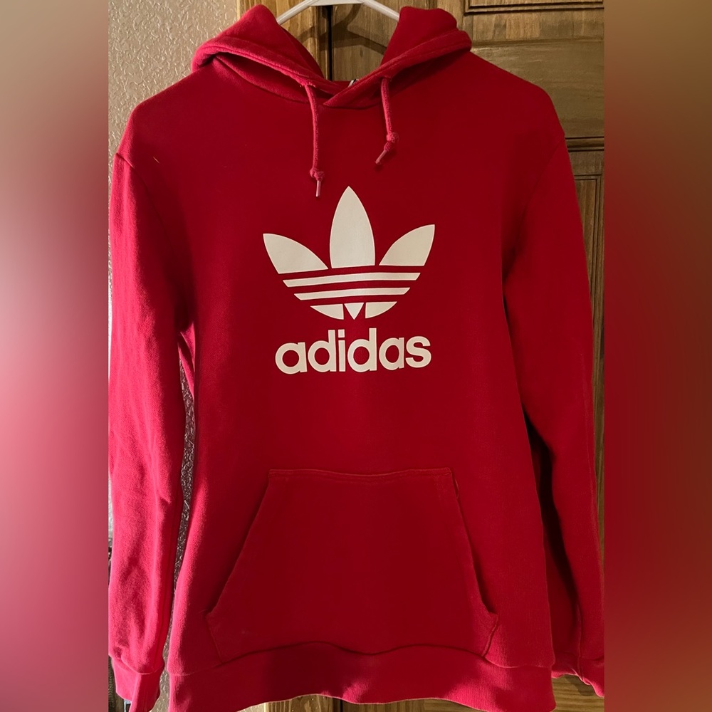 Adidas trefoil red sweatshirt